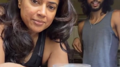 Sameera Reddy Banana stem & dal curry